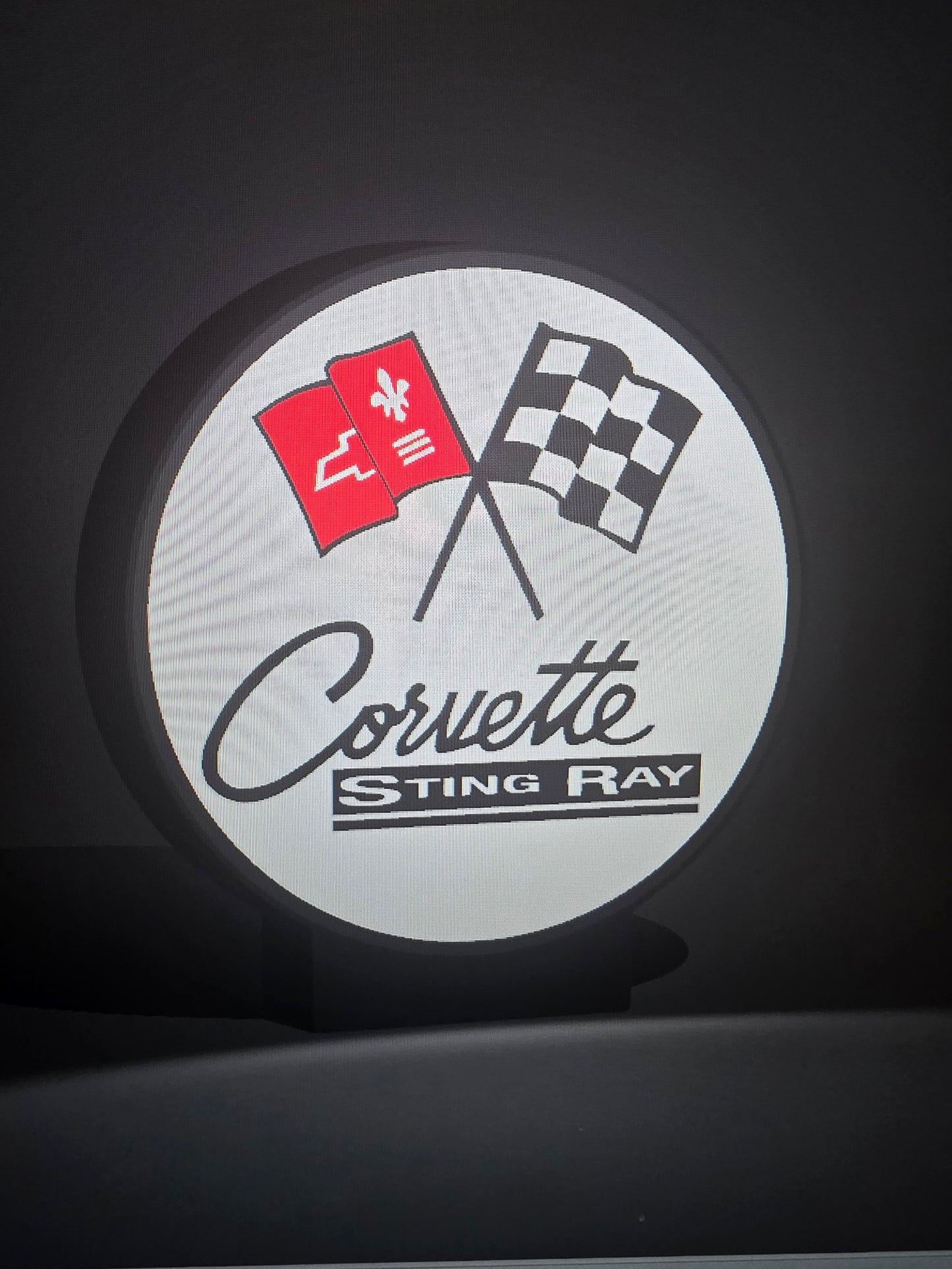 Corvette Stingray Round LED sign