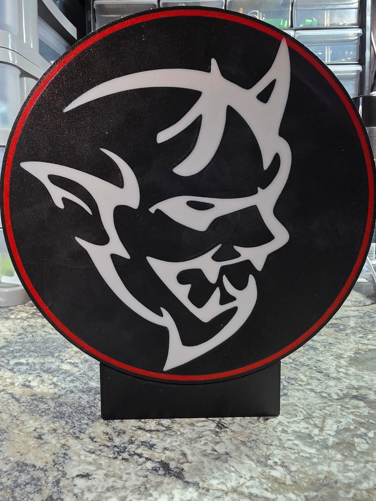 Dodge Demon Round LED sign