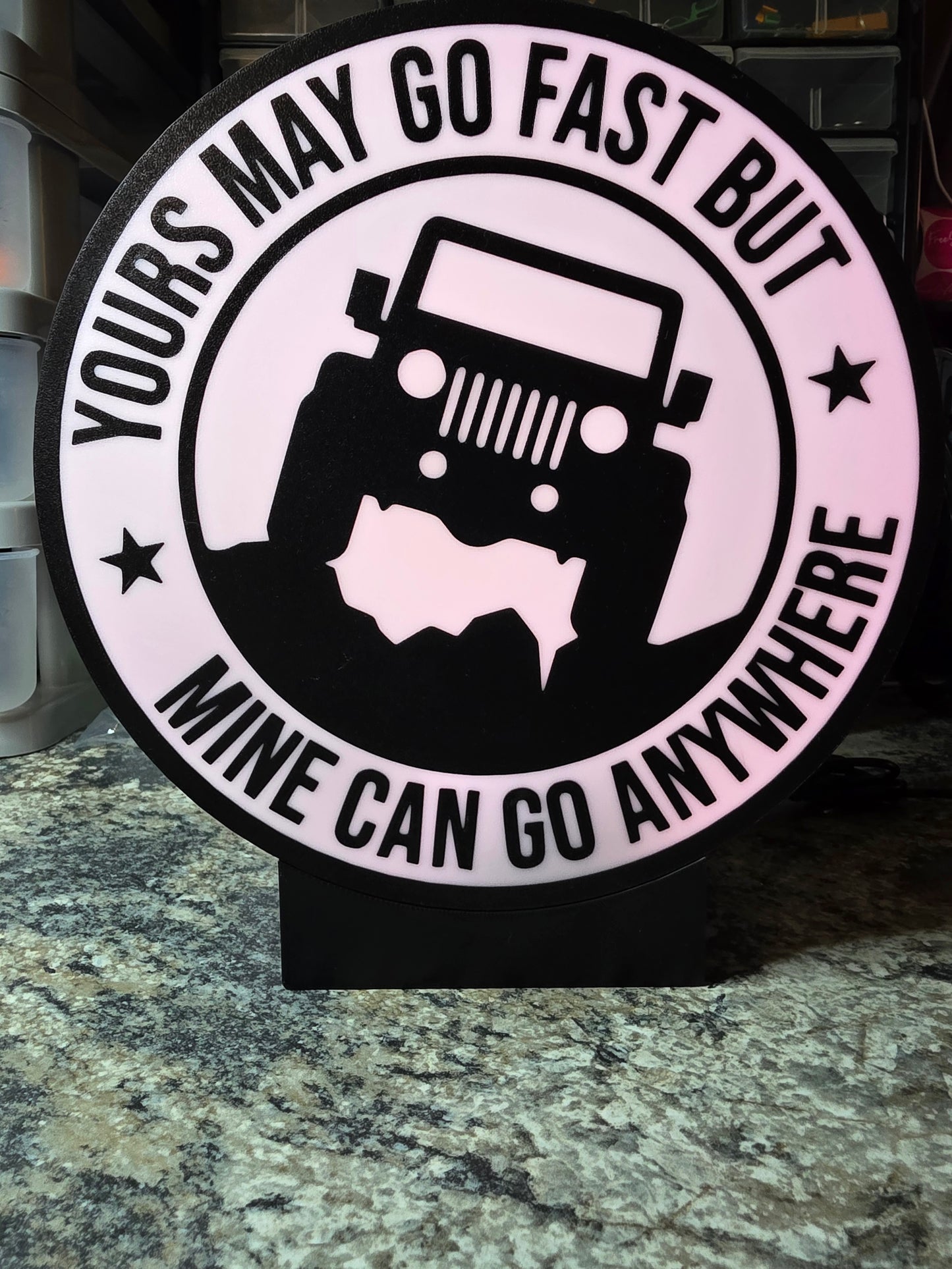 Jeep - Yours may go fast but mine can go anywhere