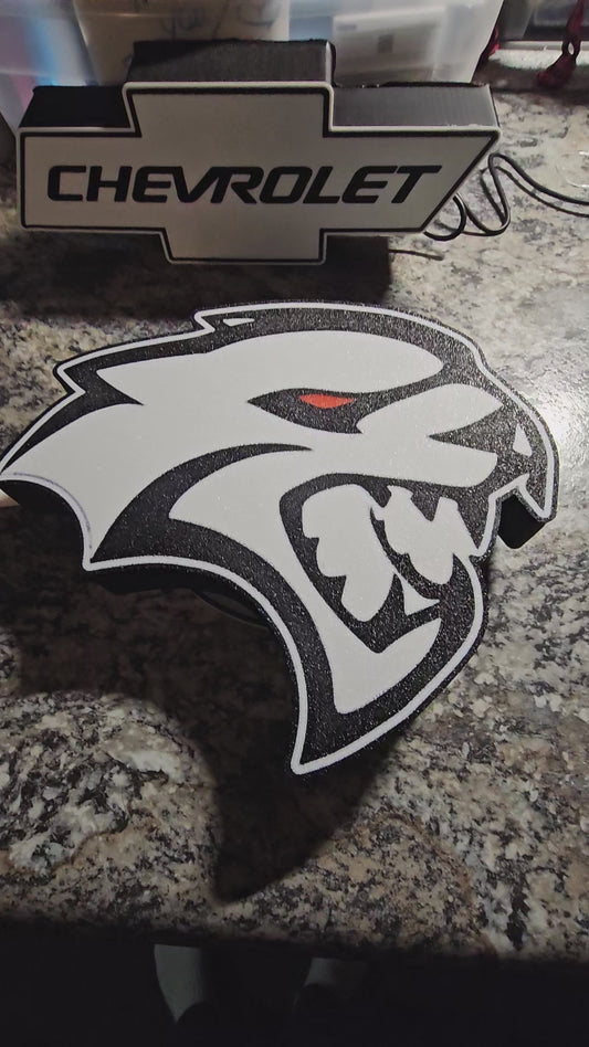 Hellcat head LED sign