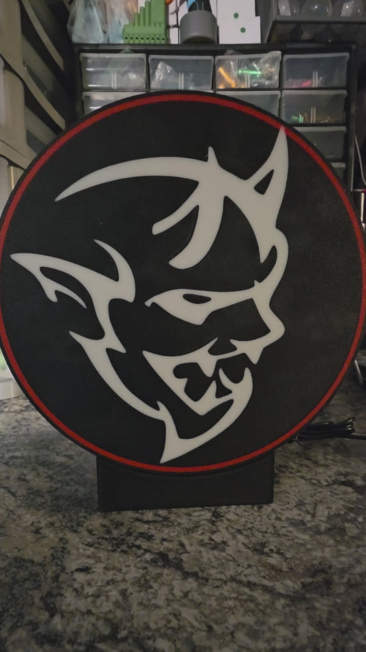 Dodge Demon Round LED sign