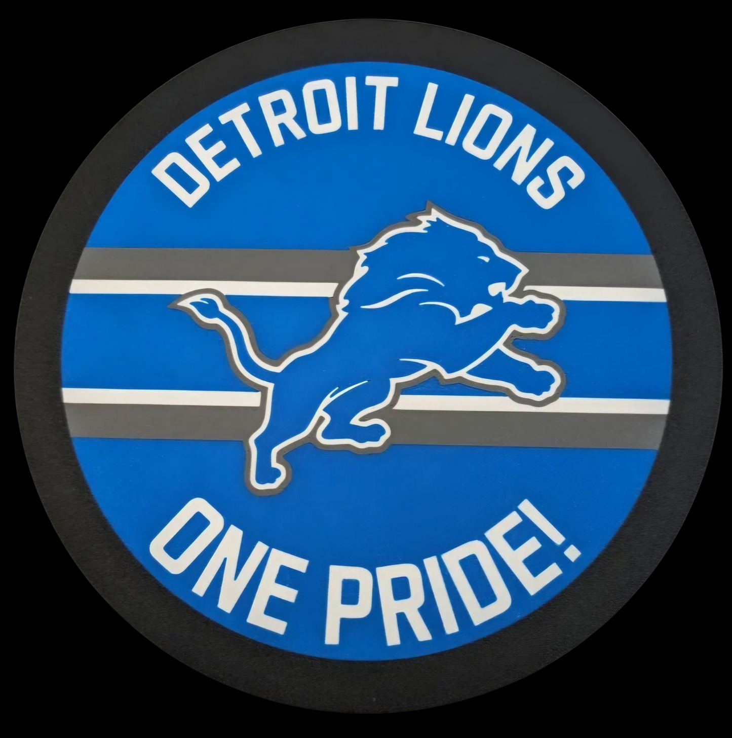 Detroit Lions One pride Round LED Lighted sign
