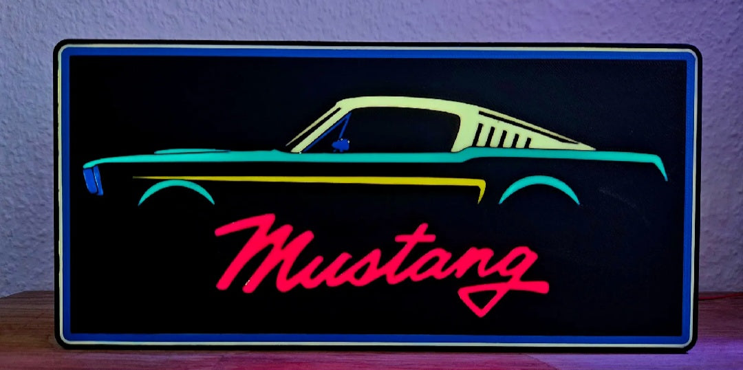 Ford Mustang silhouette LED light