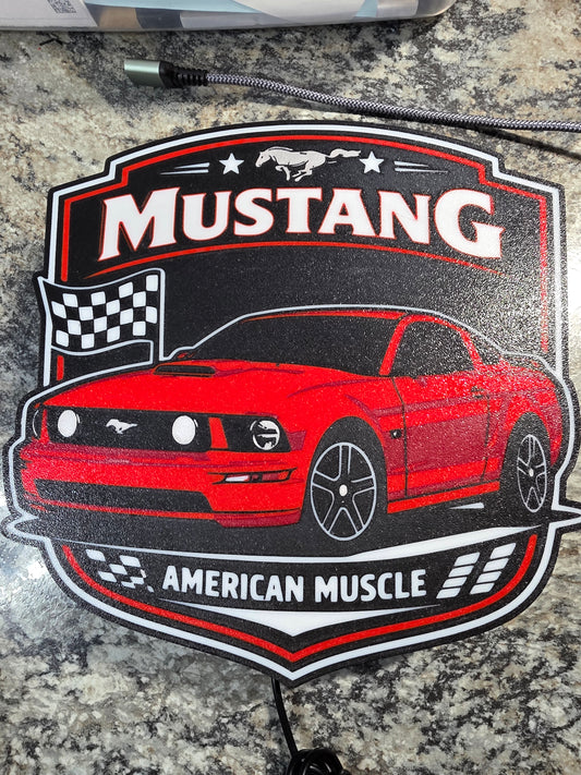 Mustang American Muscle LED Sign