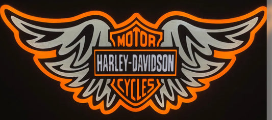 Harley Davidson wings Light box