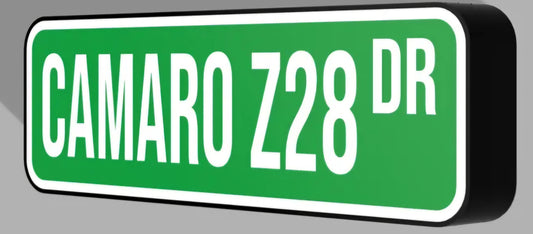 Camero Z28 LED street sign