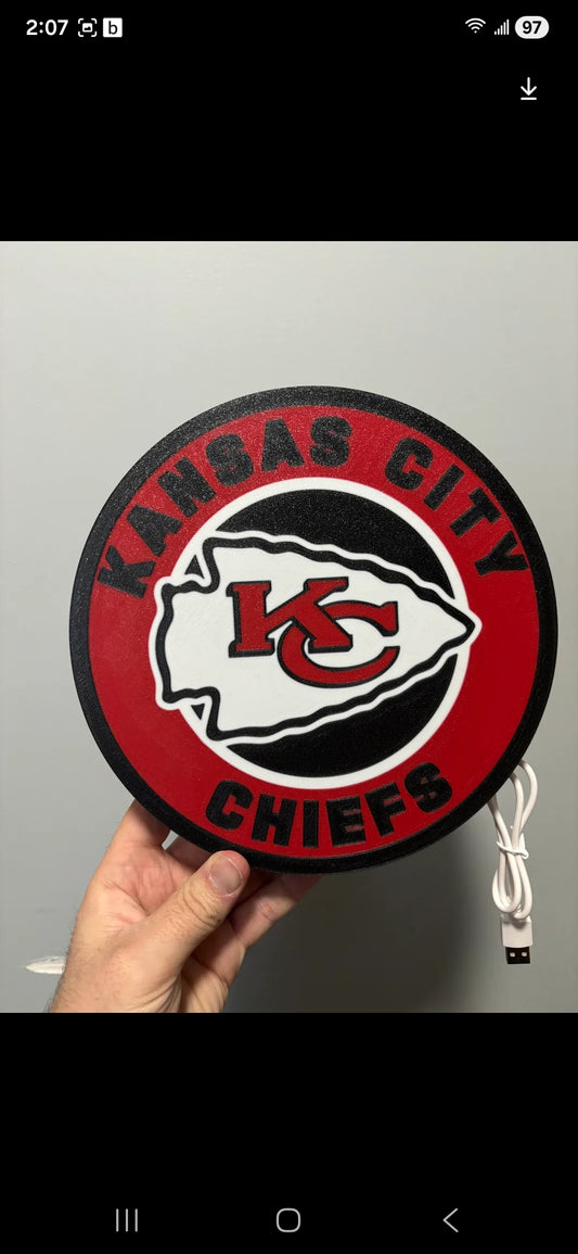 Kansas City Chiefs round LED sign
